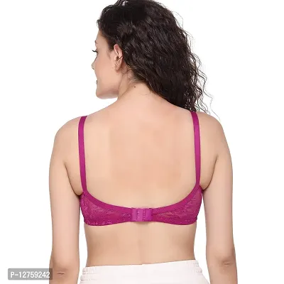 SONA SL007 Women's Lace Non-Padded Non-Wired Full Coverage Bra (Moov_44C) Pack of 1-thumb3