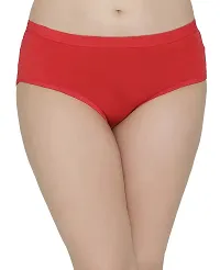 SONA Women's Soft Cotton Hipster Plain Panty (Black-Red-Skin_XL) Pack of 3-thumb3