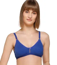 SONA Women's M1020 Cotton Seamless T-Shirt Non-Padded Non-Wired Comfortable Bra (Royal Blue_38D) Pack of 2-thumb2