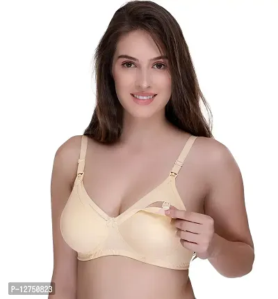 Salsa Women's Maternity Nursing Non-Padded Nursing Bra (Beige_30B) Pack of 1-thumb2