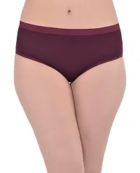 SONA Women's Soft Cotton Hipster Plain Panty (Black-Wine-B-Pink_M) Pack of 3-thumb3