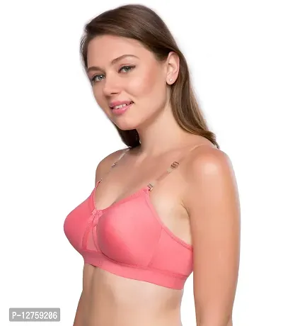 SONA Women's Cotton Seamless T-Shirt Minimizer Full Coverage Bra (Coral_44E) Pack of 1-thumb3