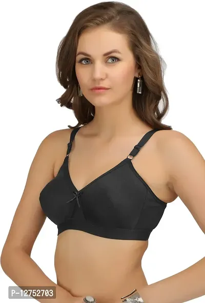 SONA Women's Cotton Non Padded Non-Wired Regular Bra (SL-SUPER-FIT-BLACK-107E_Black_42)-thumb4