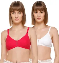 SONA Women's M1020 Cotton Seamless T-Shirt Non-Padded Non-Wired Comfortable Bra (Assorted_32B) Pack of 2-thumb1