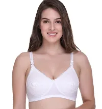 SONA Women's Elastic Straps for Nursing Maternity Feeding Bra (White-Black_38B) Pack of 2-thumb2