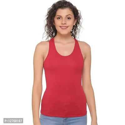 Sona Women's Cotton Sports Racer Back Tank Top Camisole (8008_Maroon-Orange_XXL) Pack of 2-thumb3