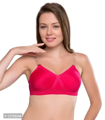 SONA Women's Cotton Seamless T-Shirt Minimizer Full Coverage Bra (Hot Pink_36D) Pack of 1