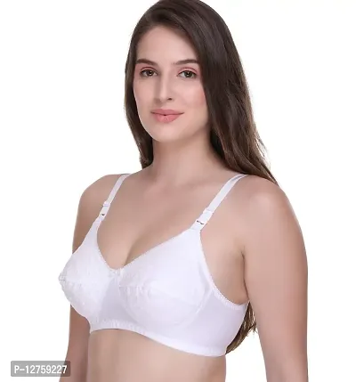 SONA Women's Elastic Straps for Nursing Maternity Feeding Bra (White-Black_38B) Pack of 2-thumb5