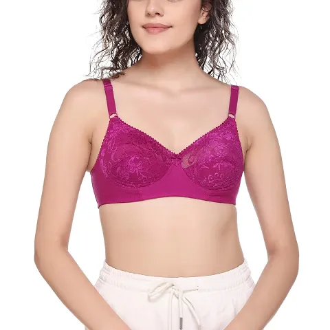 SONA SL007 Women's Lace Non-Padded Non-Wired Full Coverage Bra (Moov_44C) Pack of 1