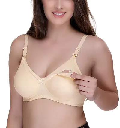 Buy MOMISY Women's Lightly Padded Maternity Nursing Bra Wire Free Cotton  Front Button Closure Breastfeeding Pregnancy Online In India At Discounted  Prices