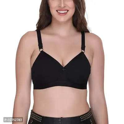 SONA Women's Cotton Non Padded Non-Wired Regular Bra (SL-SUPER-FIT-BLACK-107E_Black_42)-thumb0