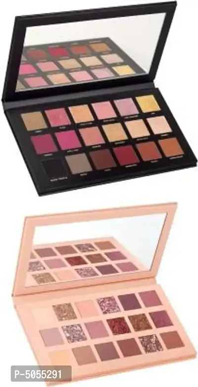 Multi Shades 18 Colours Rose Gold with Remastered And Nude Edition Eyeshadow Palette 36 g