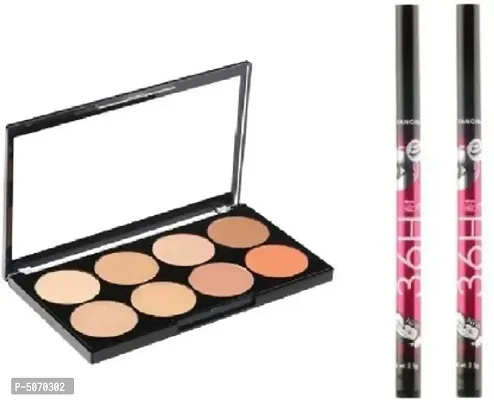 Concealer 8 Shade Contour Palette And Pack Of 2 Sketch 143 Concealer (997789, 100 G)-thumb0