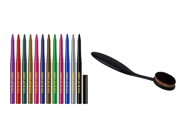 Premium Quality Multicolor Eye Liner & Lip Liner With Makeup Essentials Combo