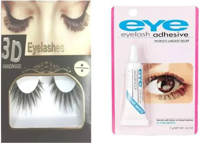 3D Thick Long False Eyelashes With Eye Lash Glue Combo