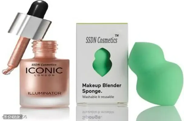 Illuminator Liquid Highlighter makeup Blander Puff(Pack of 2 items)