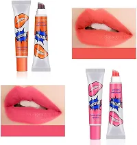 Long Lasting Magic Color Waterproof Lip Tint And Lip Gloss Shade Lipstick Set Of 2 Multi Shade(Sweet OrangeLovely Peach)-thumb1