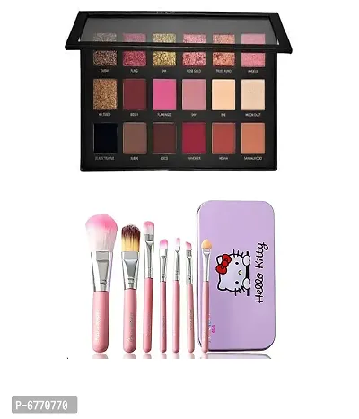 Rose Gold Edition Eyeshadow Palette 18 G(Multicolor) With Kitty Brush