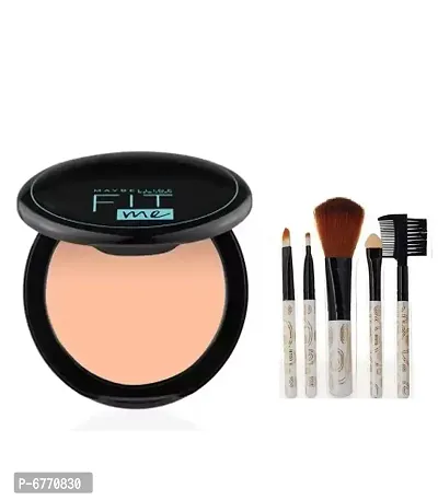 Compact Powder With 5 Pc With Makeup Brush