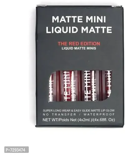 Trendy Ultimate Matte Minis Red Edition Liquid Lipstick Set Of 4 Multicolor 20 Ml