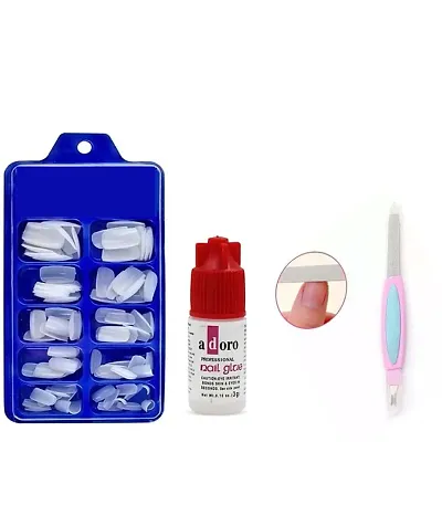 Trendy 100 Tips Fake Acrylic Artificial Nails Combo