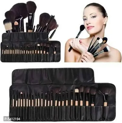Makeup Brush Set with PU Leather Case (Pack of 24)-thumb0
