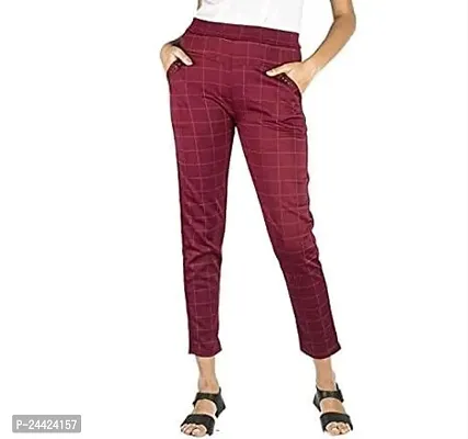 Stylish Maroon Lycra  Jeggings For Women-thumb0