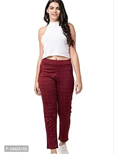 Stylish Maroon Lycra  Jeggings For Women-thumb0