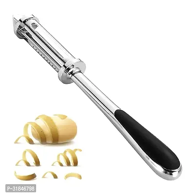 3-in-1 Vegetable and Fruit Peeler, Stainless Steel-thumb0