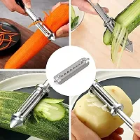 3-in-1 Vegetable and Fruit Peeler, Stainless Steel-thumb3