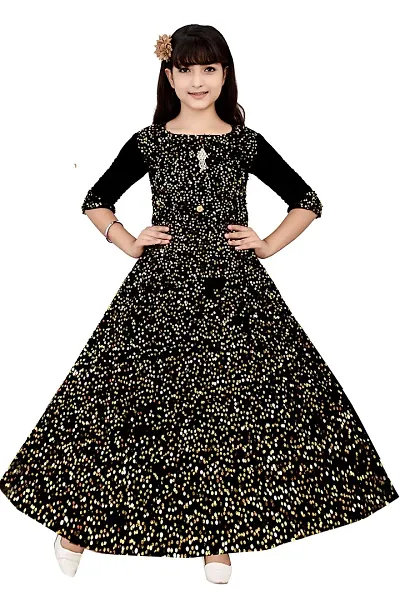 Partywear Silk Blend Sequenced Gown for Girls