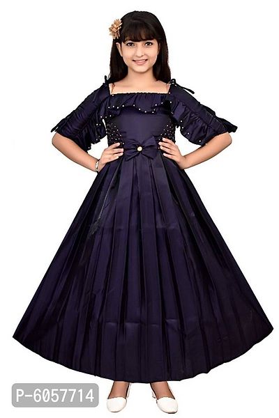 Stylish Satin Silk Blend Gown For Girls-thumb0