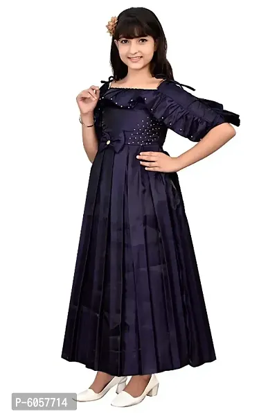 Stylish Satin Silk Blend Gown For Girls-thumb2