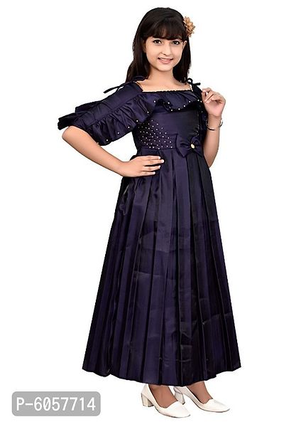 Stylish Satin Silk Blend Gown For Girls-thumb3
