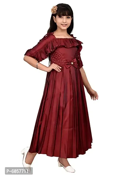 Stylish Satin Silk Blend Gown For Girls-thumb2