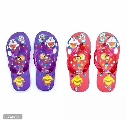 Stylish Multicoloured Rubber Slipper For Boys Pack Of 2