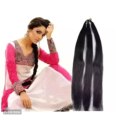 Traditional Designer long choti Hair extension for women Natural Black, Pack of 1 (Hair01) (Black)-thumb4