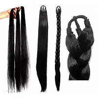 Traditional Designer long choti Hair extension for women Natural Black, Pack of 1 (Hair01) (Black)-thumb1