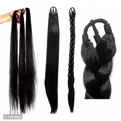 Traditional Designer long choti Hair extension for women Natural Black, Pack of 1 (Hair01) (Black)-thumb2