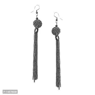 Forty Hands Western Style Long Chains Tassels Dangler Earrings for Women and Girls-thumb0