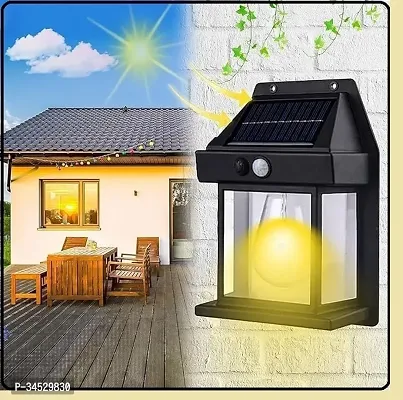 Votvy Tungsten Bulb led Solar Outdoor Garden Wall Light with Sensor Wireless Solar Light Set (Wall Mounted Pack of 1)