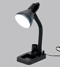 SPARK WORLD Flexible Electric Table Lamp with Attached Pen Stand - Black (Bulb not Included) Study Lamp (9 cm, Black)-thumb3