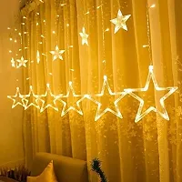 SPARKWORLD 8 LEDs 2.74 m Yellow Flickering Star Rice Lights (Pack of 1)-thumb3