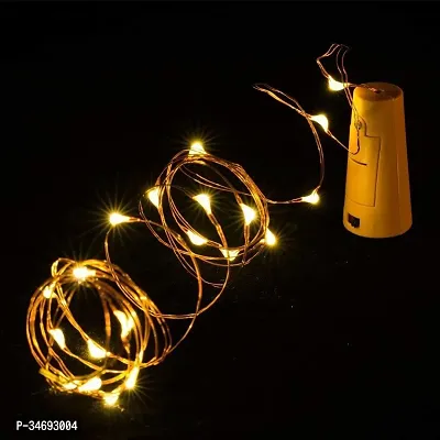 SPARKWORLD 20 LEDs 0.25 m Gold Steady Bottle Rice Lights (Pack of 1)-thumb2