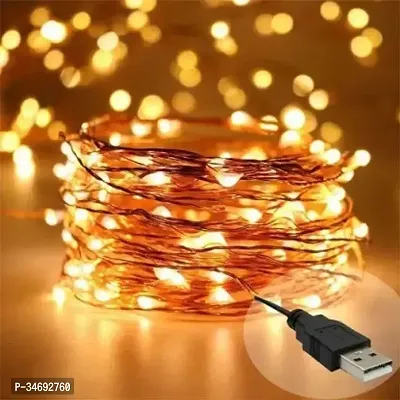 SPARKWORLD 100 LEDs 10 m Yellow Steady String Rice Lights (Pack of 1)