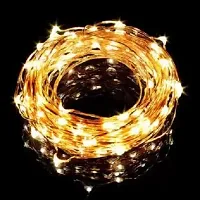 SPARKWORLD 100 LEDs 10 m Yellow Steady String Rice Lights (Pack of 1)-thumb1