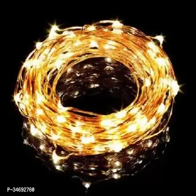 SPARKWORLD 100 LEDs 10 m Yellow Steady String Rice Lights (Pack of 1)-thumb2