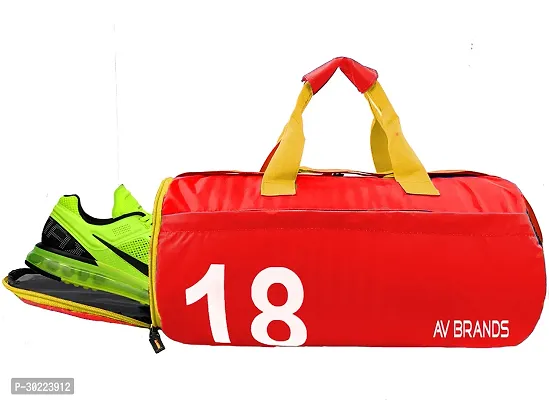 Gym Bag, Sports Bag for Men  Women with Separate Shoes Compartment (Red)18-thumb0