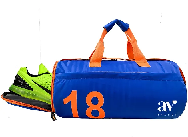 20 L ll Gym Bag with Shoe Compartment ll Sports Gym Bag ll Gym Bag for Man and Woman ll Blue l Orange