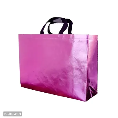 FABLOO Gift Bags Laminated Nonwoven Carry Bags, Tote Bags for Weddings, Shopping and Groceries, Reusable Shopping Bags, Nonwoven Carry Bags for Shopping, Gift Box, Grocery (Pink, Pack of 5)